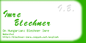 imre blechner business card